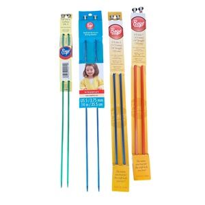 Boye Anodized Aluminum Knitting Needles Lot 4 Pairs US Sizes 3 5 7 14 Inch 35cm
